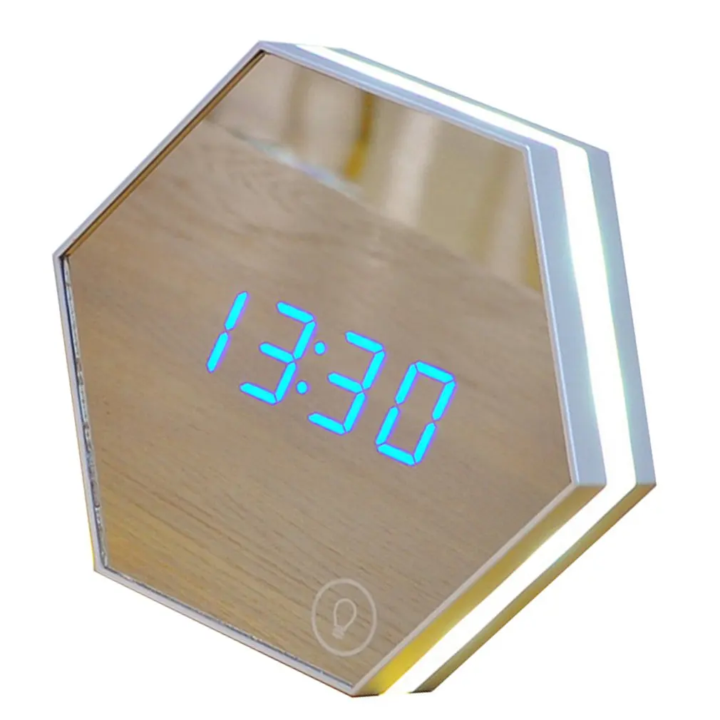 Mirror Digital Led Makeup Mirror Alarm Clock Multi-Function Charging Bedroom Decoration Fashion Electronic Alarm Clock