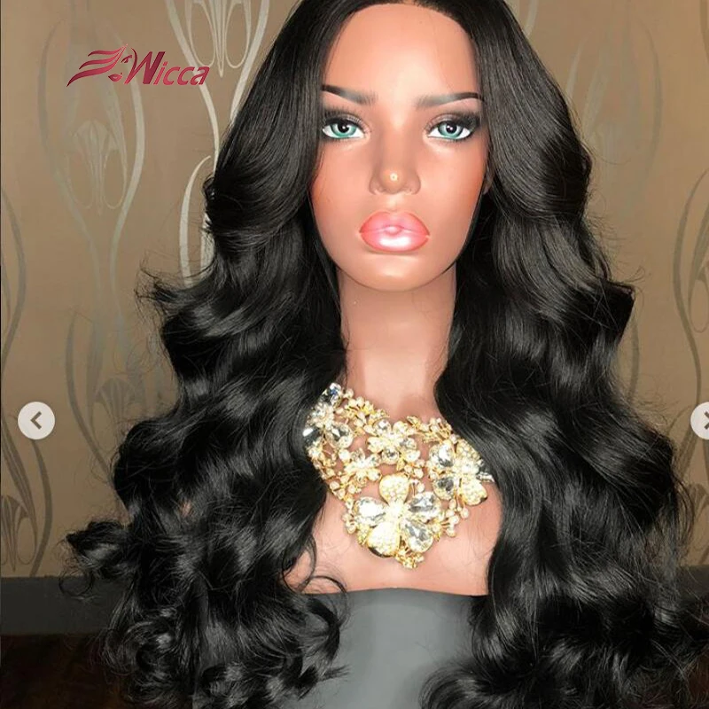 

Wicca Lace Front Human Hair Wig Wave Preplucked Lace Natural Hairline Bleached Knots Deep Part Wig