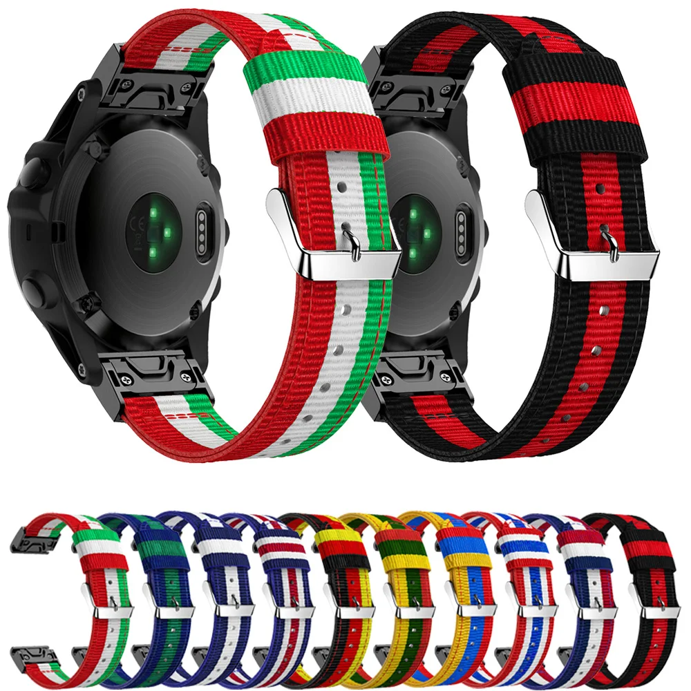 

For Garmin Fenix 6 6S 6X Pro Nylon Strap Quick Release Watchbands Canvas Strap Bracelet 10 Colors 20mm 22mm 26mm Watch band