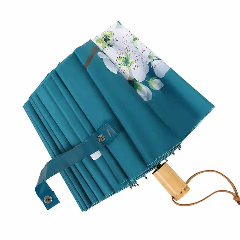 

16 Bone Strong Umbrella Pear Flower Falling Women Rain Gear Protection Parapluie Guarda Chuva Parasol Paraguas Christmas Gift