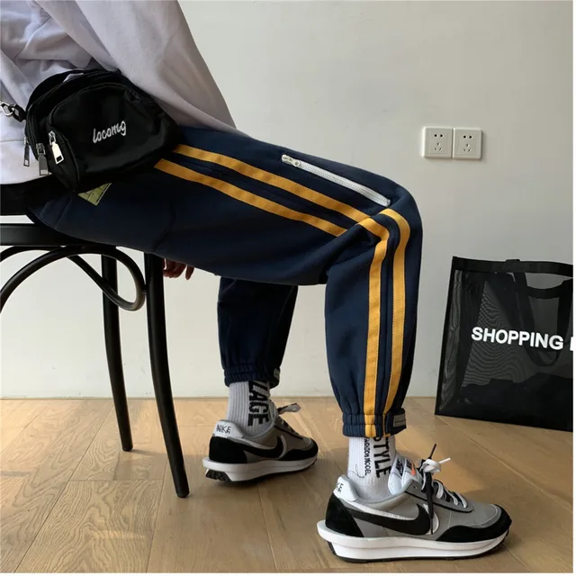 US $24.83 Mens casual pants 2019 autumn and winter new casual wild sports pants beam pants youth personality