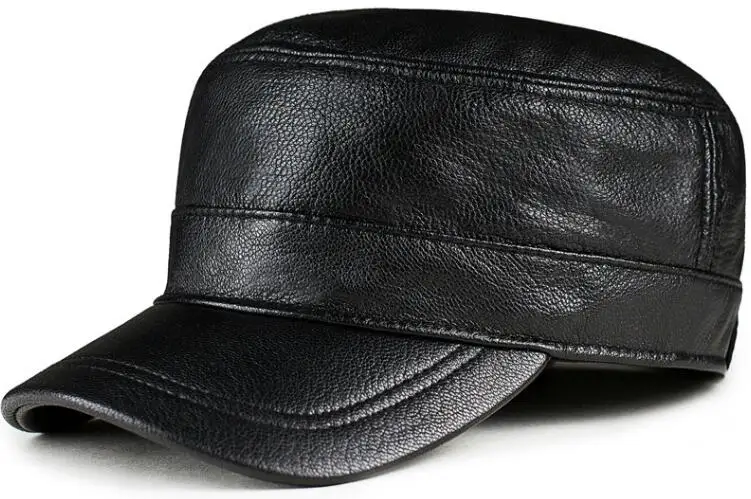 StyleD H7694 Мужская козья козырек кепка зимняя Натуральная кожа плоский верх теплая Толстая шляпа среднего возраста и пожилых мужчин Модная Повседневная Кепка s - Цвет: StyleD