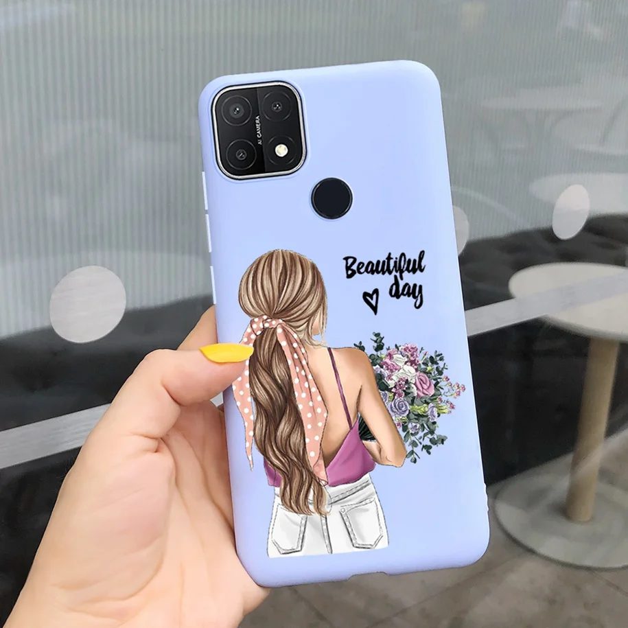 cases for oppo For Oppo A15 Case Oppo A15s Cover 6.52" Silicone Cute Daisy Sunflower Soft Back Cover For OppoA15 CPH2185 A 15 A 15s Phone Cases casing oppo Cases For OPPO