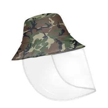 

Classic Army Green Camouflage Print Face Shield Protective Cap for Women Teenager Daily Mouth Nose Protective Custom Pattern