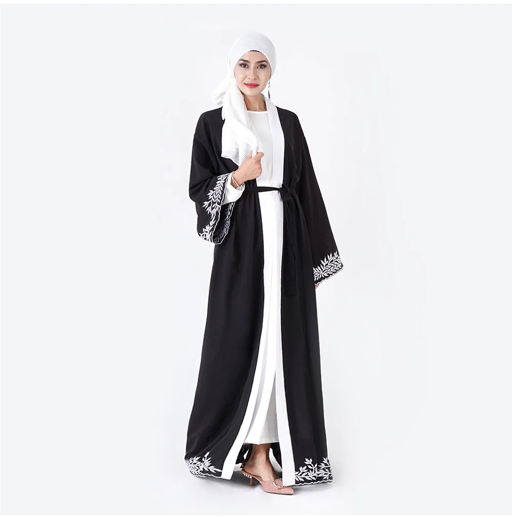 Новинка 2020 черное мусульманское платье женский кардиган abaya s макси кимоно