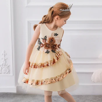 

Flowers wedding clothes girl dress first communion dresses kids ball gown children clothing baby costume vestido comunion