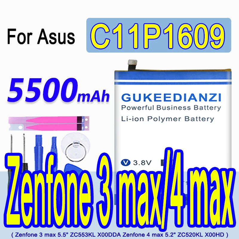 Аккумулятор GUKEEDIANZI C11P1609 5500 мАч для ASUS Zenfone 3 max 5 дюйма ZC553KL X00DDA мобильный телефон
