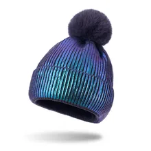 Для женщин зимняя шапка вязаный свитер из хлопка; модная зимняя теплая шапочка Регулируемый головной убор капюшон мягкий помпон шапка для спортивных занятий на свежем воздухе