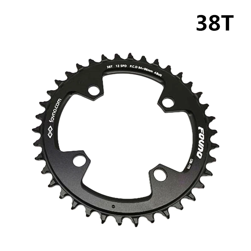 black 38T Новинка, горный велосипед, 94/96 BCD, узкая широкая цепь, горный велосипед, цепь, 32 T/34 T 36 T/38 T, круглая звездочка, пластина, черный, красный - Цвет: black 38T