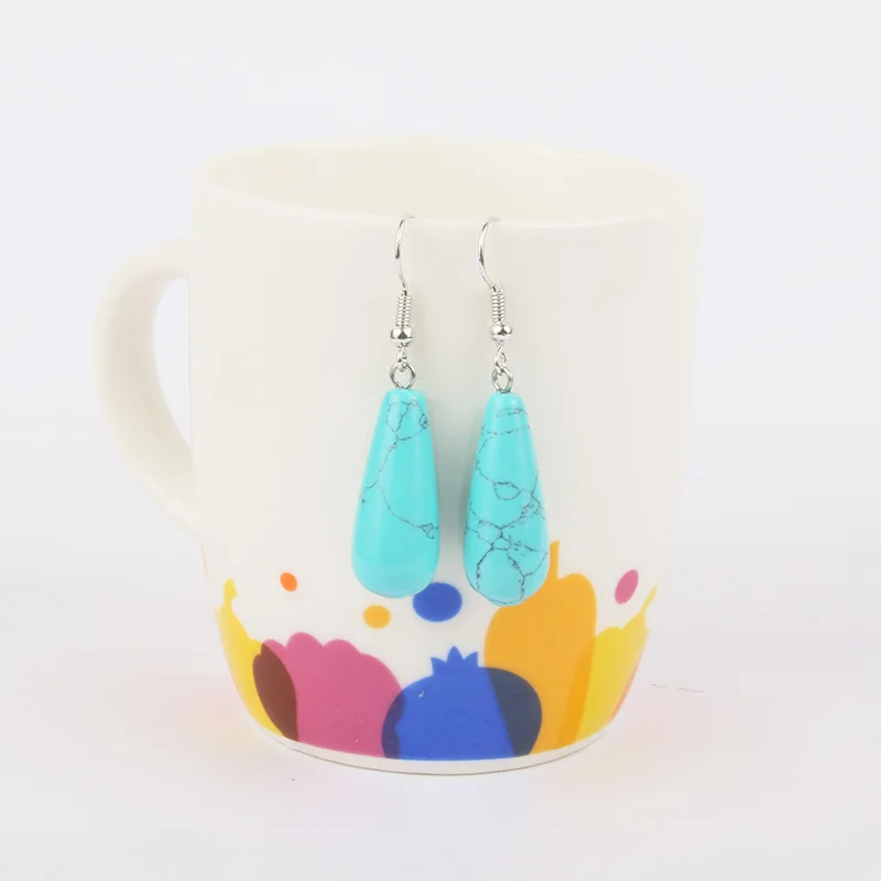 Женские серьги в форме капли из натурального камня 20 цветов | Украшения и