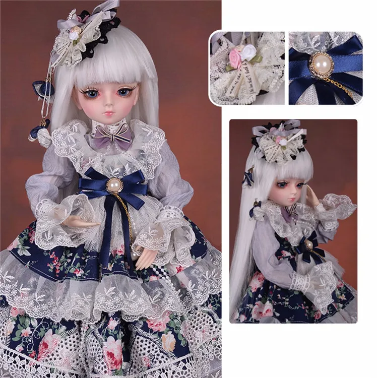 BJD 45 см шарнирная кукла красивые большие глаза BJD кукла с свадебным платьем макияж ручной работы красивая принцесса девочка игрушки подарок