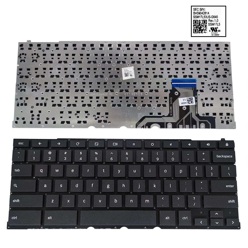 Inglês Teclado para Notebook Samsung Chromebook Xe521qab Xe521qab-k01us Eua Teclados Notebook Brand Novidades Ba5904281a Ssm17l5 us - Imagem 4