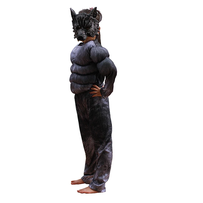 Kids Halloween Cosplay Costumes Wolf Suits Children School Performance Clothing Props Muscle Werewolf Cosplay Clothes Kids Gifts kids cosplay costume