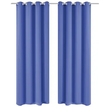 

2 Pcs Blackout Curtains with Metal Eyelets Modern Blackout Curtains For Living Room Window Curtains For Bedroom 135x245 cm Blue