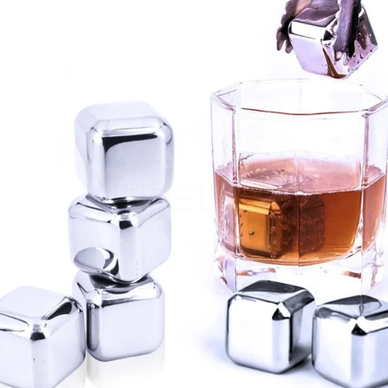 1 Pcs Stainless Steel Ice Cubes Reusable Chilling Stones For Whiskey Wine Keep Your Drink Cold Longer |
