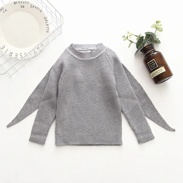 Grey Новые брендовые свитера для мальчиков и девочек 1-7 лет; одежда для маленьких девочек; сезон зима-весна; модная брендовая одежда для детей - Цвет: Grey
