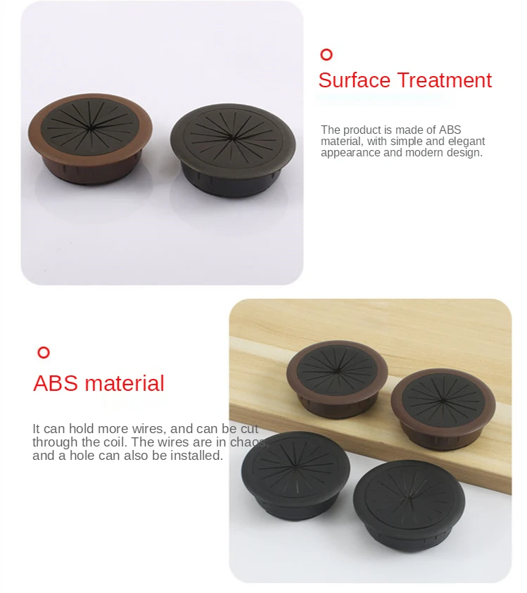 Description Picture 5 of item1pc Desk Wire Hole Cover Dust plug Computer Grommet Table Cable Outlet Port Round Seal Rings Wiring Protective Storage Organizer