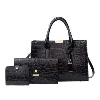 

New Fashion Women's Outdoor Solid Color Three-Piece PU Leather Handbag Clutch Wallet For Women 2020 Luxury Brand Bag 0123