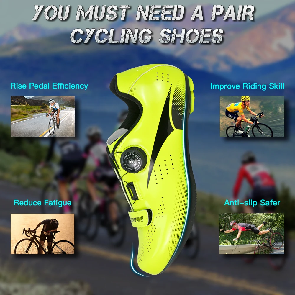 Cycling Shoes Road MTB Cycling Shoes Pro Light Pro Breathable Bike Sneakers Bicycle Shoes Race SPD Lock Shoes Men Women EU Size