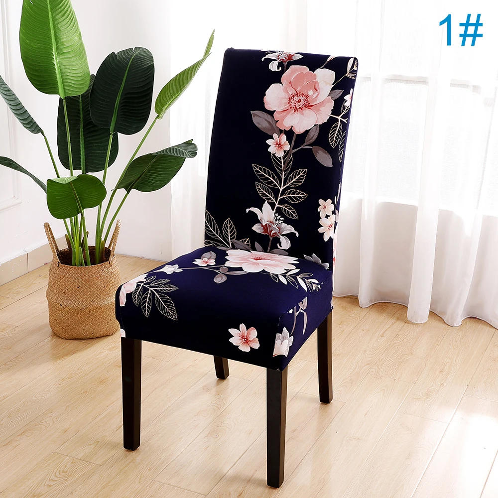 Домашние съемные цветочные чехлы на стулья для столовой, растягивающиеся свадебные украшения, не нужно гладить