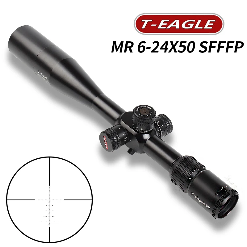 T-EAGLE MR 6-24x50 FFP компактный прицел для винтовки охотничий оптический прицел маскировочный костюм пневматическое оружие область посадки. 308win