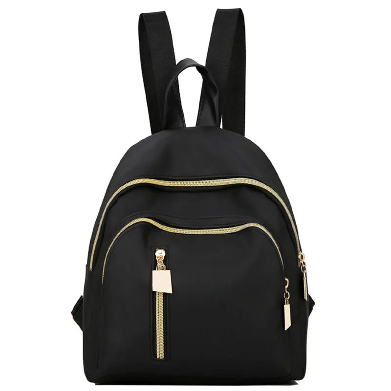 Mochila informal Oxford de nailon para mujer, bolso escolar impermeable de color negro para chicas adolescentes, mochila de viaje de alta calidad, 2021