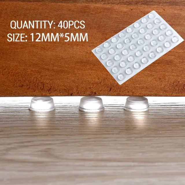 NAIERDI 40-80PCS Door Stops Self adhesive Silicone Rubber Pads Cabinet Bumpers Rubber Damper Buffer Cushion Furniture Hardware 12x5mmx40pcs