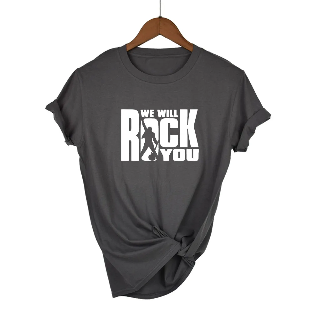 We Will Rock You Женская Футболка Летний стиль королева рок группа футболка короткий