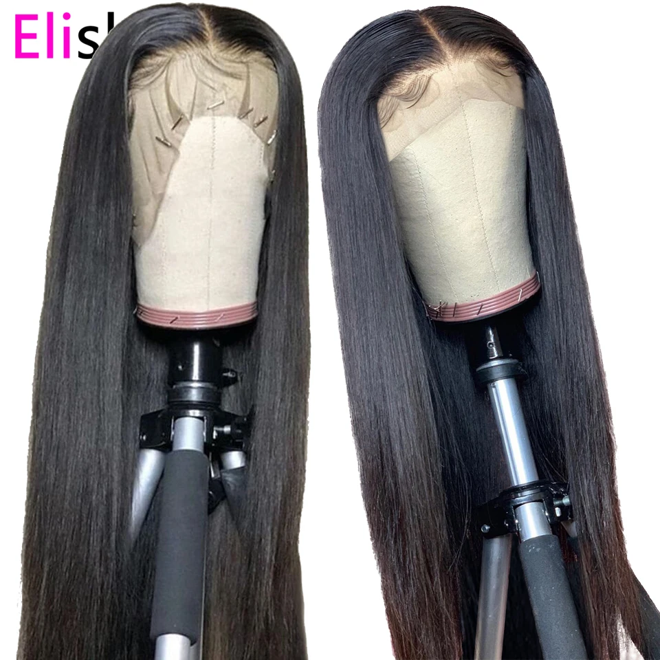 

Straight wig transparent lace front human hair wigs straight 13x4 brazilian remy 150density long natural pre plucked glueless hd