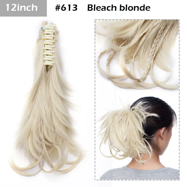 S-noilite Syntheitc Big Grab Ponytail Hair Extension Claw Clip In Ponytail Extension Hair Fake Hairpiece For Women Daily Party 12-1335