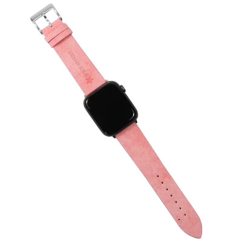 Космический роуминг серии ремешок для Apple Watch Band S1 S2 S3 S4 Удобная искусственная кожа Wristhband 38 мм/40 мм 42 мм/44 мм - Цвет: Розовый песок