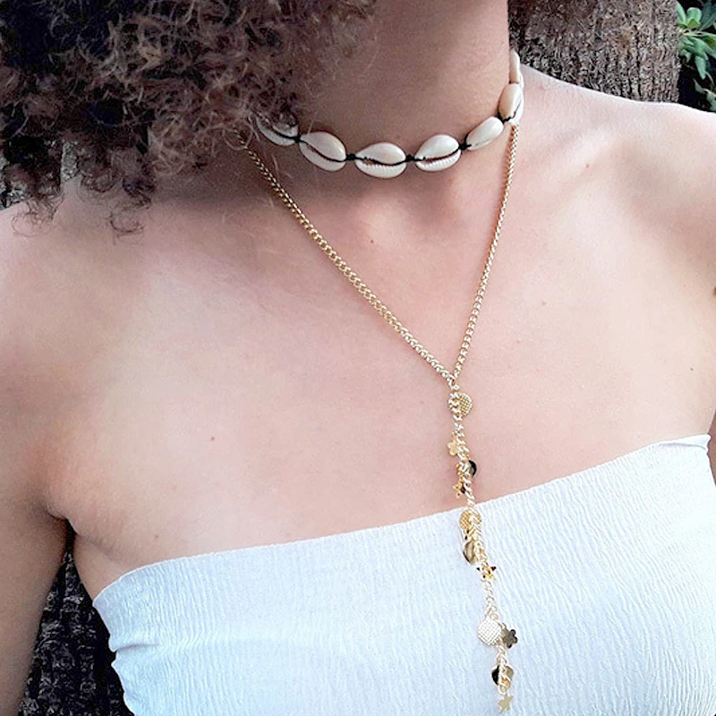 

Bohemian Natural Seashell Collar Choker Necklace for Women Fashion Ocean Beach Friendship Necklaces Jewelry collares de moda