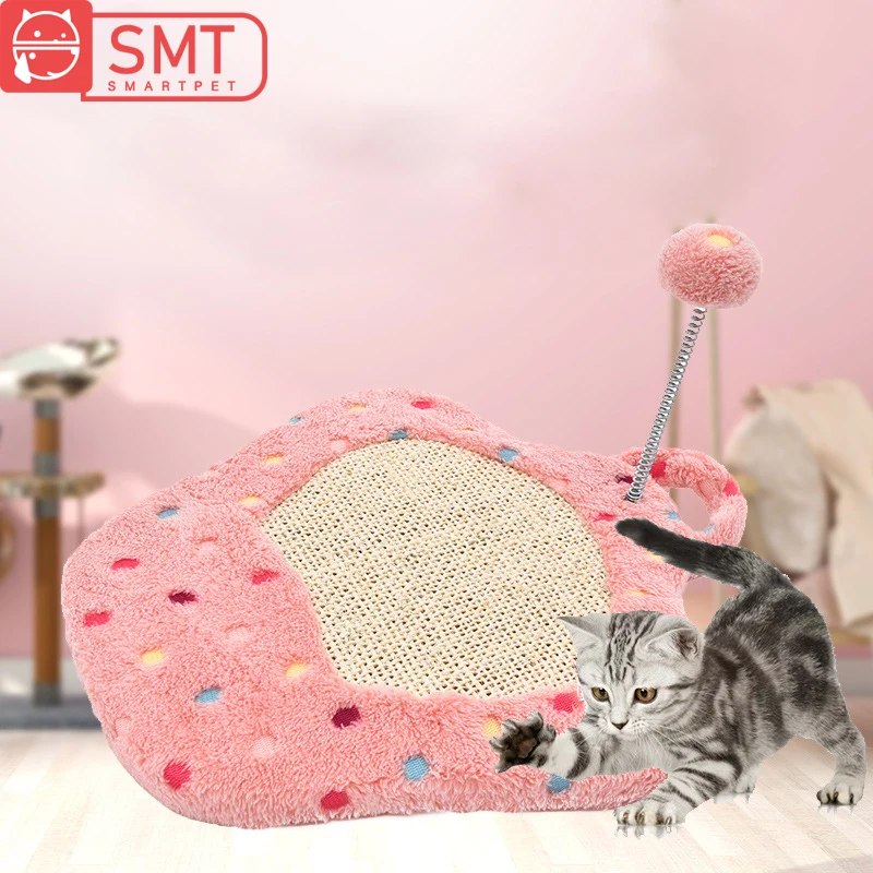 Smartpet Когтеточка для котят коврик мягкий коврик для кровати забота о когтях игрушки сизаль пайка доска скребок кошачьи игрушки с плюшевым шариком