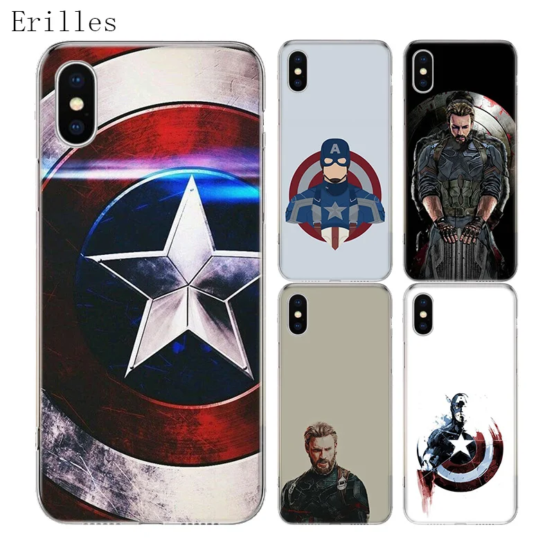 Силиконовый чехол Marvel Miracle Captain America роскошный мягкий из ТПУ для iPhone 11 Pro X XS MAX XR 7 8 6