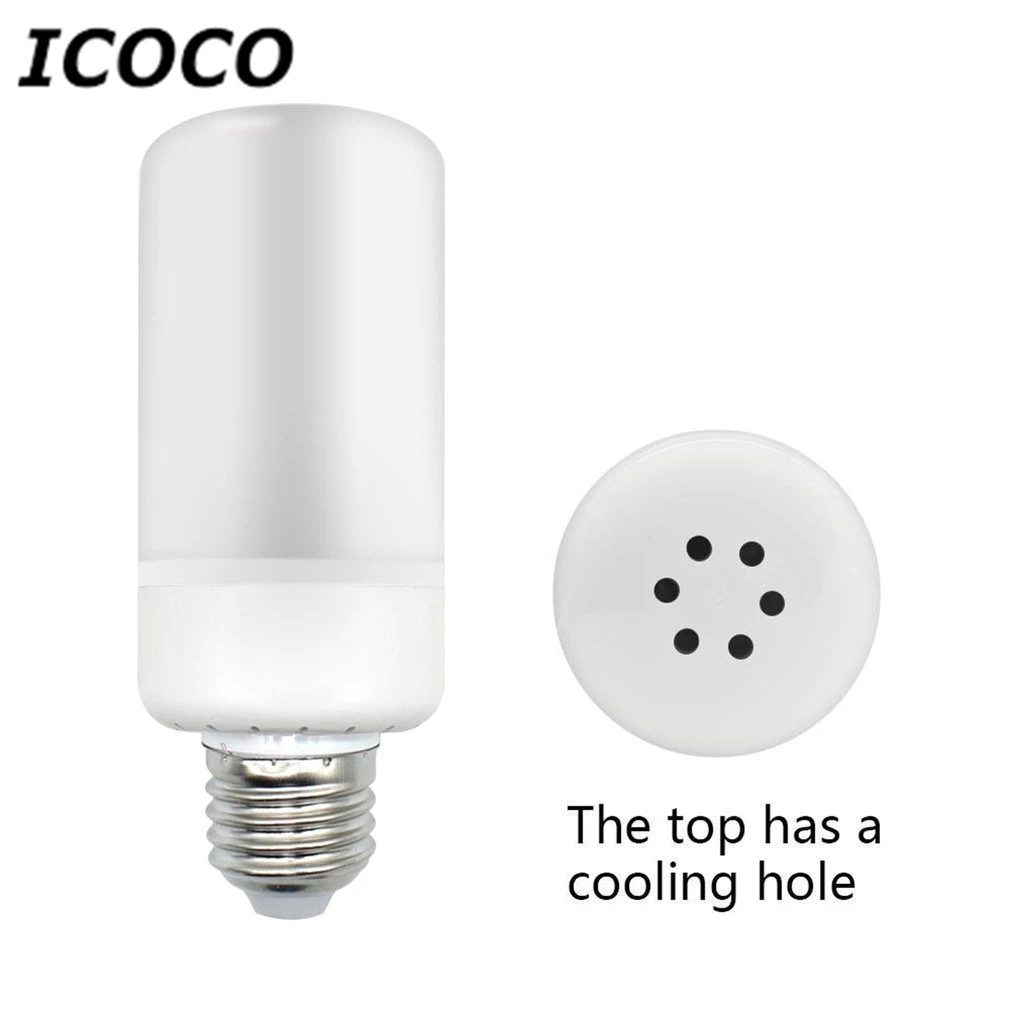 ICOCO E26/E27/E14/E12/B22 мерцающее пламя светодиодный светильник 3 режима имитирующая беспламенная лампа 2835SMD для домашнего декора на Рождество