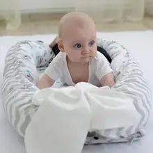 Портативный Съемный Детские гнездо кровать для новорожденных с узором из молочных бионические приманки для рыбной ловли кровать, детская кроватка BB спальный кровать-экспонат дорожная кровать с Бампером для сна