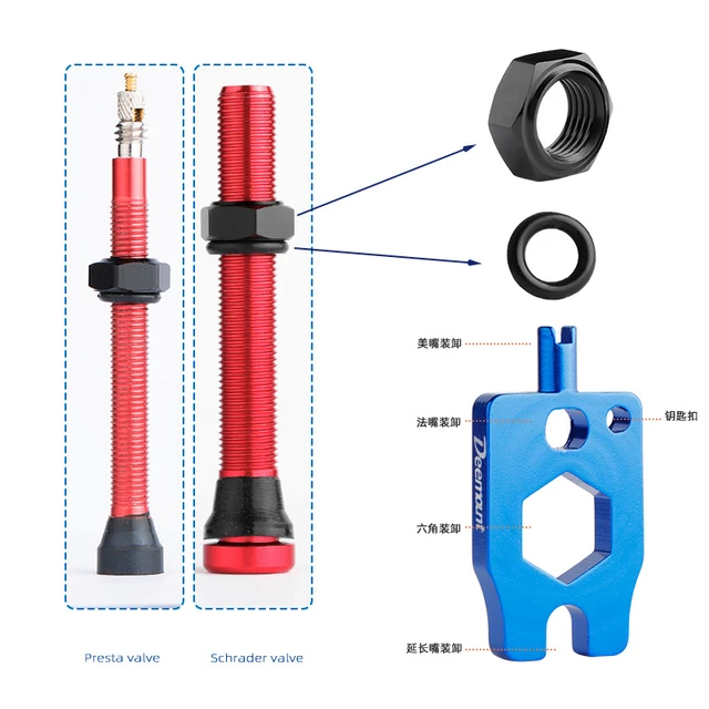 Nut Valve Presta Tubeless, Tubeless Schrader Valve