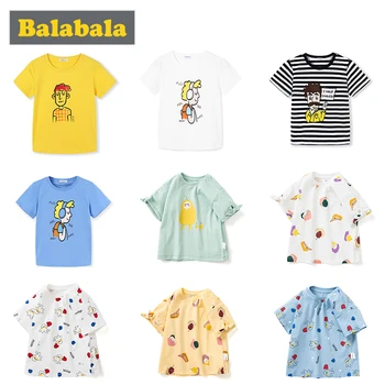 

Balabala Baby T-shirt summer 2020 new cotton comfortable cartoon cute baby round neck short sleeve T-shirt boy & girl