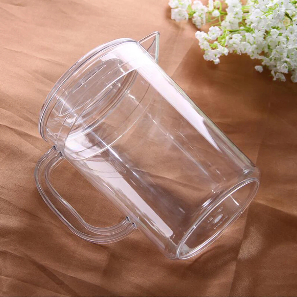 2x  Plastic Pitcher with Lid Drinks Water Jug for Hot/Cold Lemonade Juice Beverage Jar Ice Tea Kettle 2L+1.5L