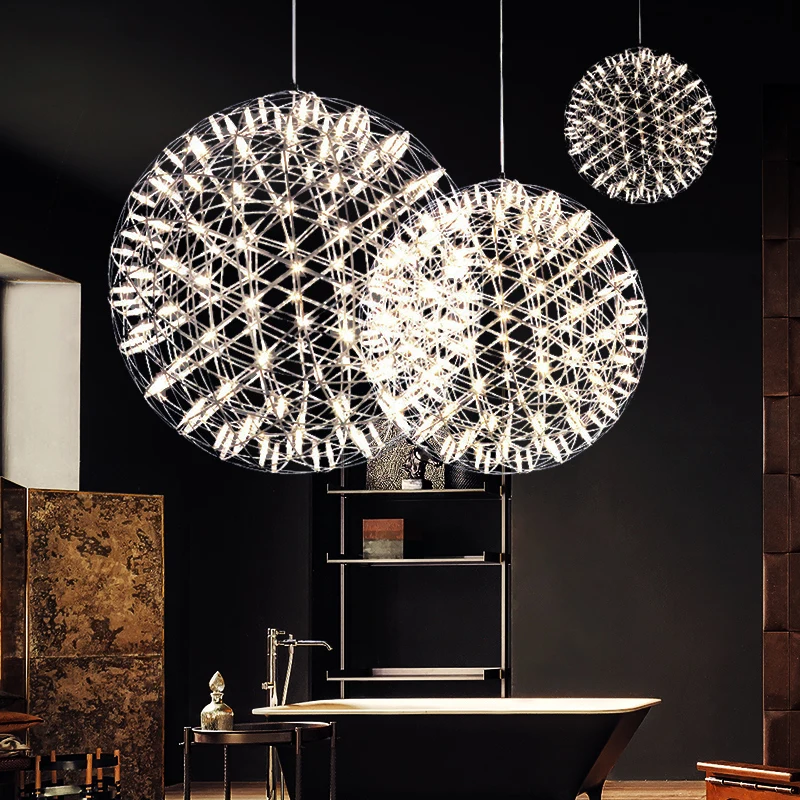 Постмодерн светодиодный шар люстра креативная Искра для увлеченных искусством гостиная лестница ресторана лобби для отеля фейерверк Подвесная лампа