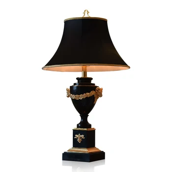 

Black marble living room table lamp luxury club hotel lobby hall villa bedroom bedside lamp WF106