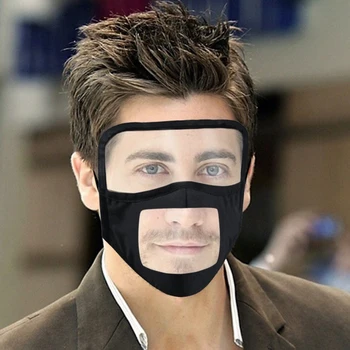 

2020 New pure cotton transparent Eye breathable visible lipstick lip lip mask can be washed cycling mask