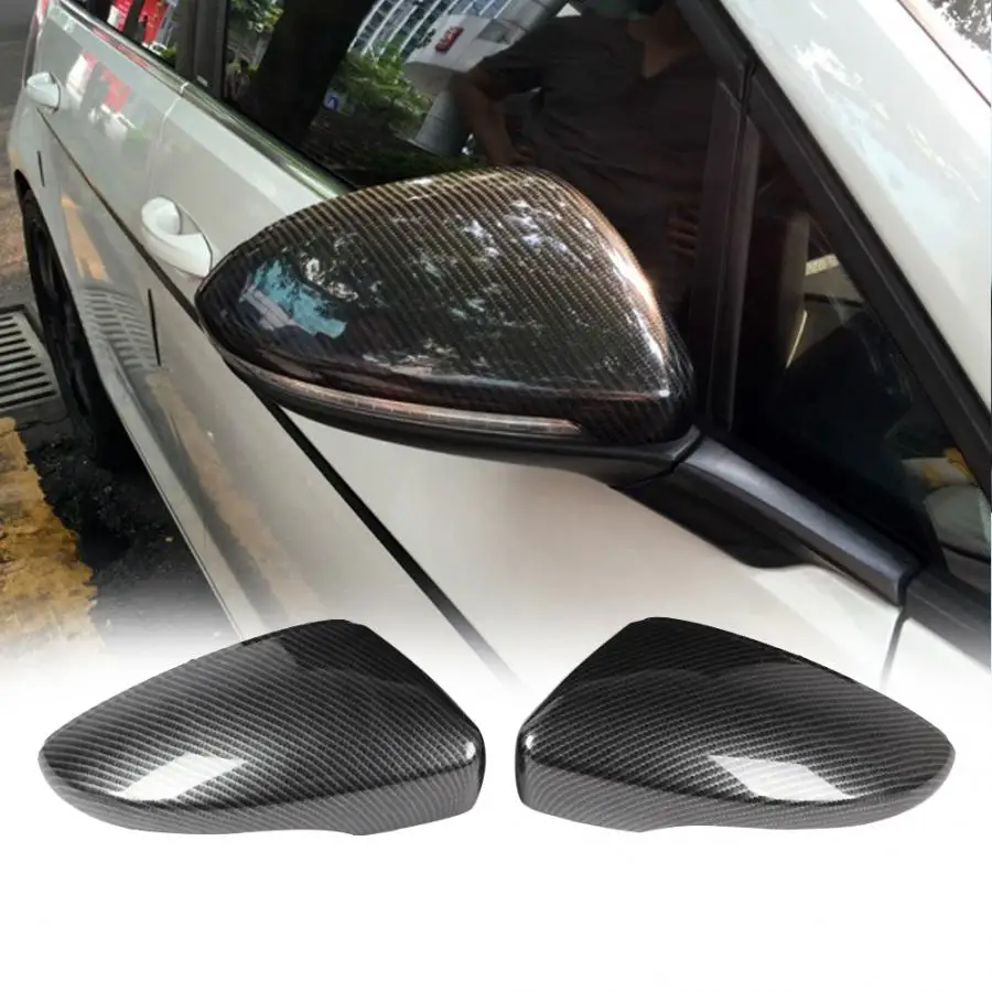 

2pcs Carbon Fiber Style Rearview Mirror Cover Trim Fit For Beetle CC Eos 3C8857537 3C8857538 Auto Mirror Accessories