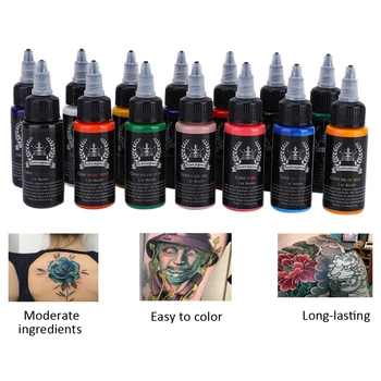 

30ml/Bottle 14 Colors Professional Tattoo Makeup Ink Tattoo Pigment Body Art Inks Tattoo Pigment Silver Pigment Pigment