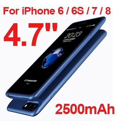 2500mah For 6 6s 7 8 2500 мАч/5000 мАч чехол для зарядного устройства для iPhone 6 6S 7 8 3700 мАч/7000 мАч Внешний внешний аккумулятор чехол для зарядки для 6 6S 7 8 Plus - Цвет: 2500mah For 6 6s 7 8