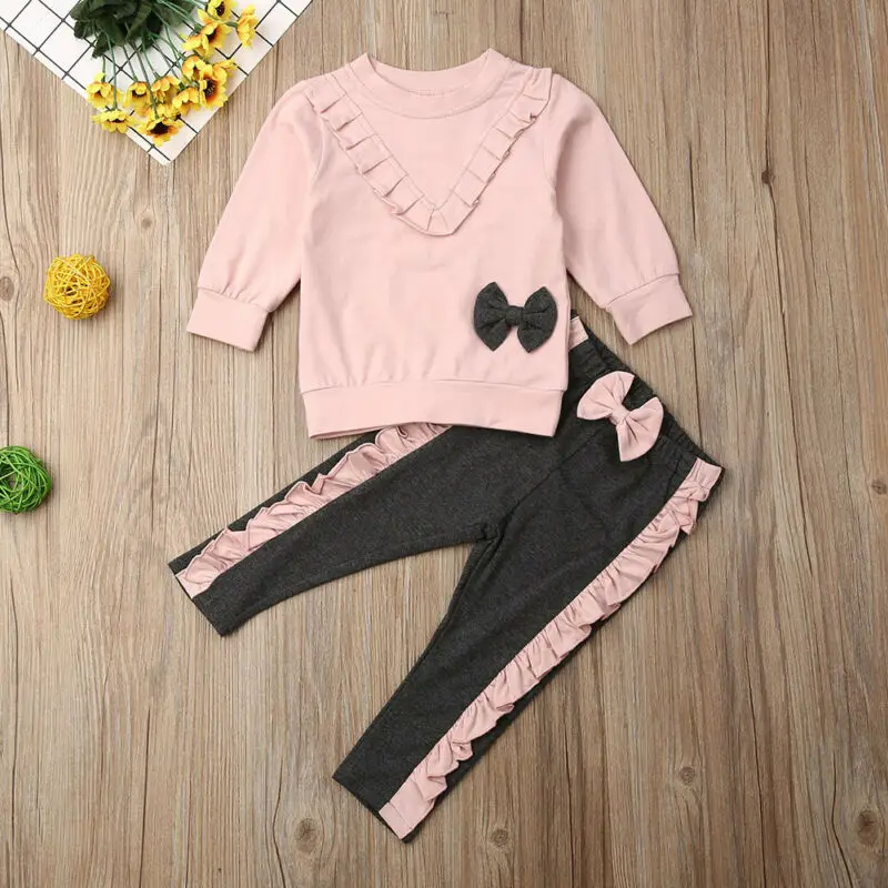 

2020 NEW Hot Winter Autumn Baby Girl Sweatshirt Long Pants Leggings Outfit Toddler Kid Clothes 2PCS Clothing Sets
