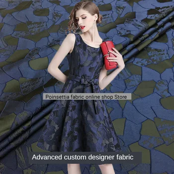 

European and American high-grade three-dimensional yarn-dyed jacquard clothing fabric spring and autumn dress suit brocade satin