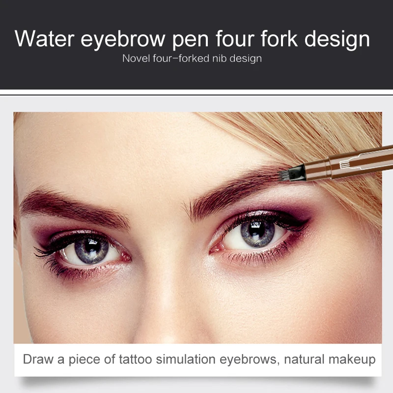 4 Arrow Heads Microblading Liquid Eyebrow Pencil Fine Sketch Fork Tip Eye Brow Tattoo Tint Pen Eyebrow Gel Makeup Cosmetic TSLM2