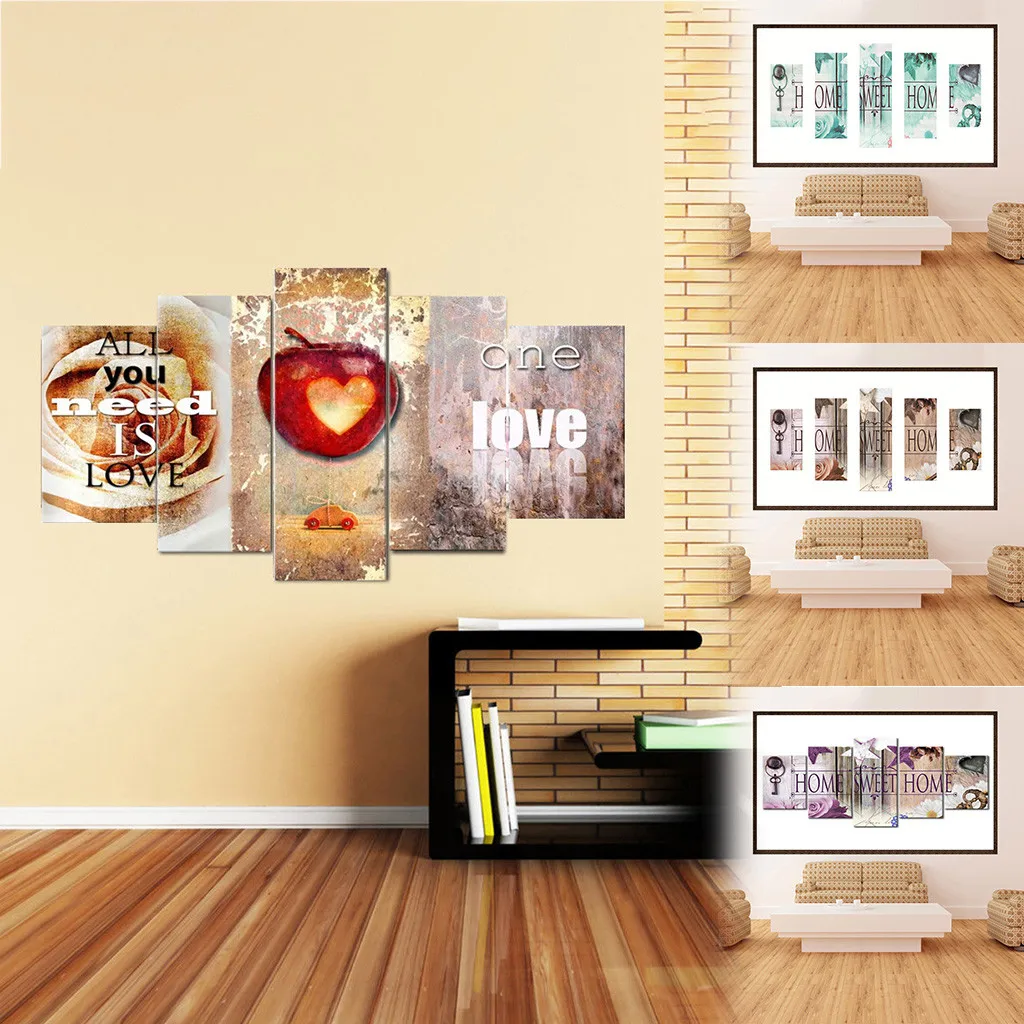 5 * Настенный художественный холст для гостиной украшение на стену картины дома