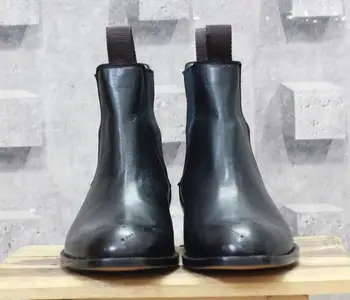 

High Quality Fashion Men Slip-on Pu Leather Boots Male Casual Classic Trendy Low Heel Chelsea Boots Zapatos De Hombre TV649